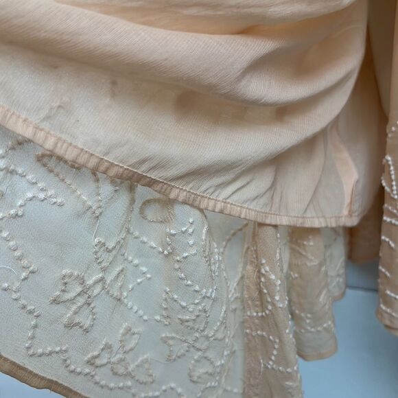 Free People Sylvia peach beaded wrap mini dress size small EUC - Picture 10 of 13